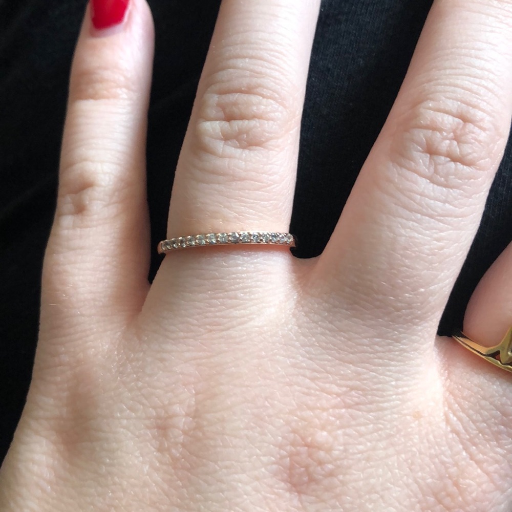 Piercing Pagoda Rose Gold & Cubic Zirconia Ring
